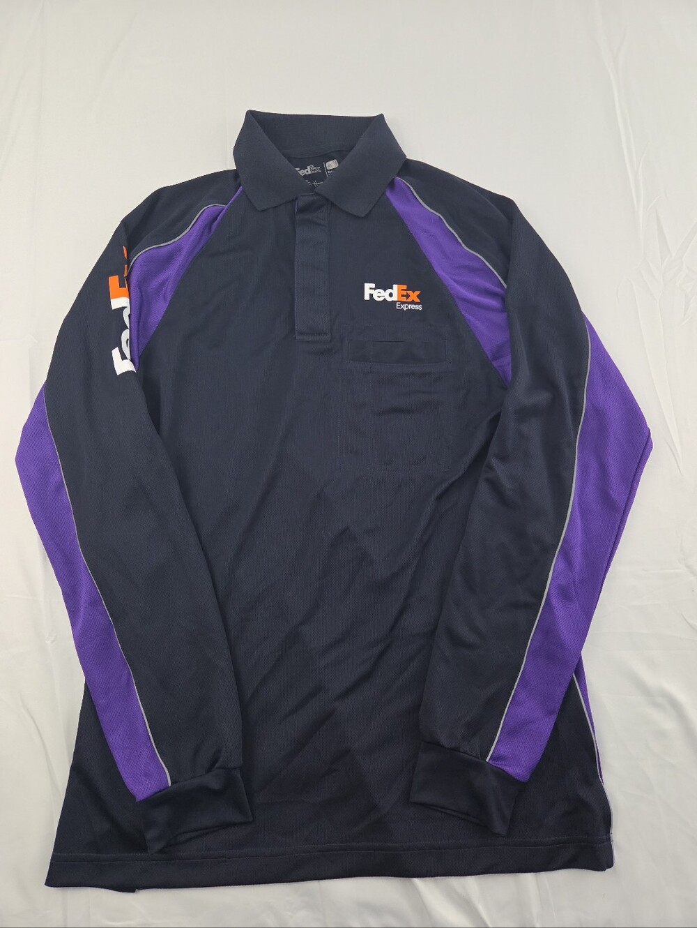 Fedex Express Stan Herman Uniform Polo Shirt L/S Reflective Womens